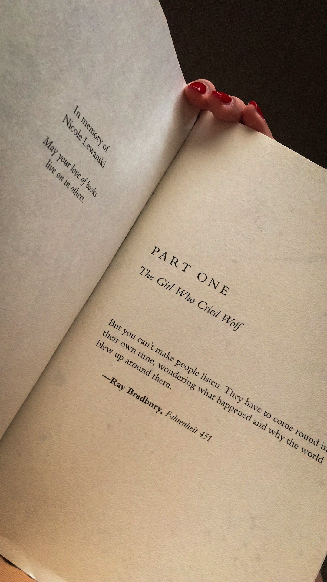 suspenseful book page