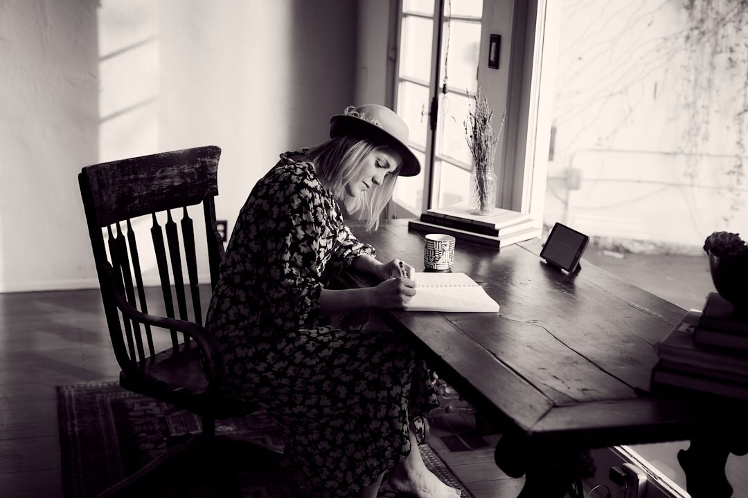 mystery author writing tense scene